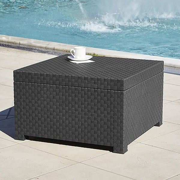 Măsuță de cafea pentru grădină din ratan artificial 56x56 cm – Juinsa-image-1