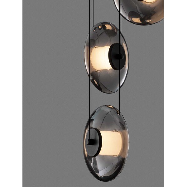 Lustră negru-mat LED cu intensitate reglabilă din sticlă ø 40 cm Ballet – Nova Luce-image-2
