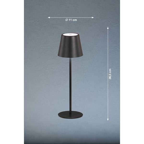 Veioză neagră LED cu abajur din metal (înălțime 36,5 cm) Viletto – Fischer & Honsel-image-2