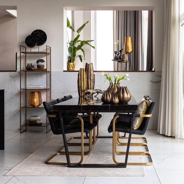 Masă de dining neagră 100x220 cm Mayen – Light & Living-image-1