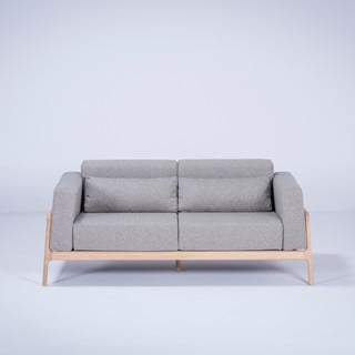 Canapea cu structură din lemn de stejar Gazzda Fawn, 180 cm, gri