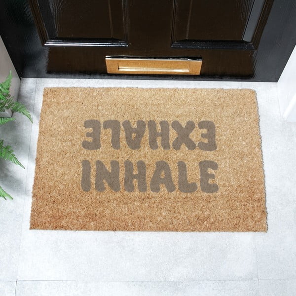 Covoraș de intrare din fibre de nucă de cocos 60x90 cm Inhale Exhale – Artsy Doormats-image-2