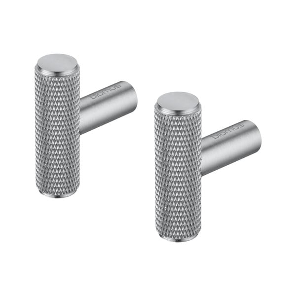 Cârlige argintiu-mat 2 buc. de montat pe perete din metal Rof – Blomus