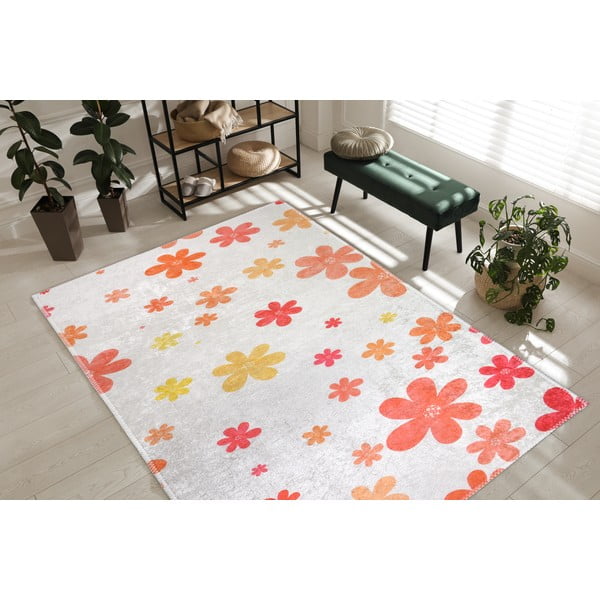 Covor pentru copii portocaliu-fildeș lavabil 120x180 cm Fall Flowers – Vitaus-image-1