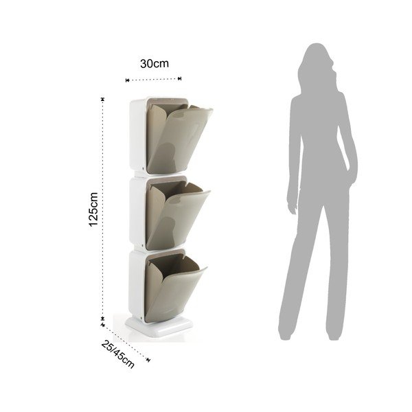 Coș cu 3 compartimente pentru materiale reciclabile Tomasucci Riky, înălțime 125 cm-image-2