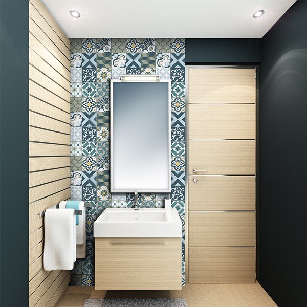 Set 24 autocolante perete Ambiance Azulejos Rony, 10 x 10 cm-image-1