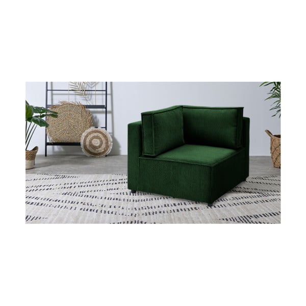 Modul pentru canapea verde cu tapițerie din catifea reiată  (cu colț variabil) Nihad modular – Bobochic Paris-image-1