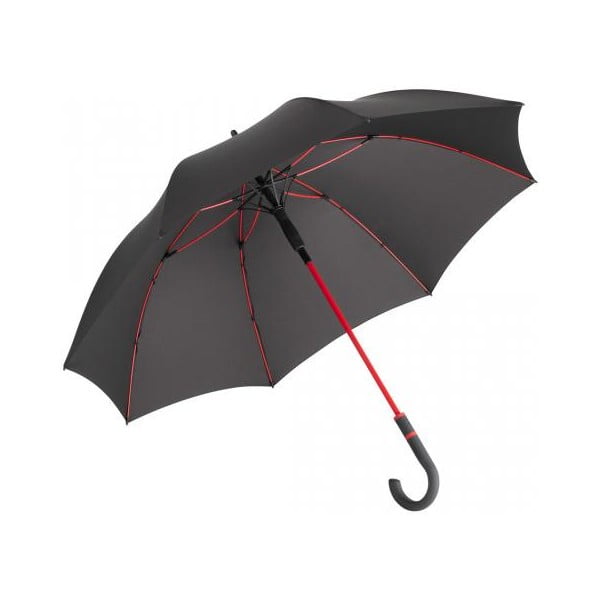 Umbrelă anti-vânt Ambiance Fare Proof, ⌀ 112 cm, negru-roșu