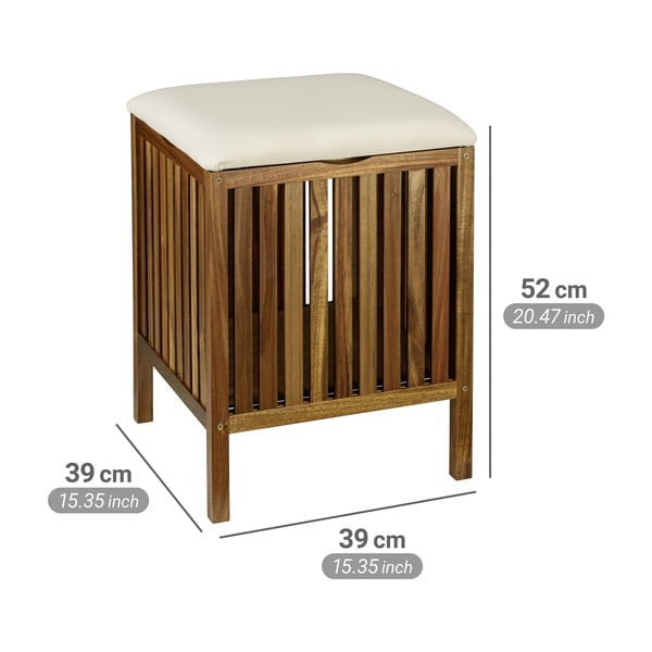 Coș de rufe în culoare naturală închisă din lemn 38 l Fondi – Wenko-image-4