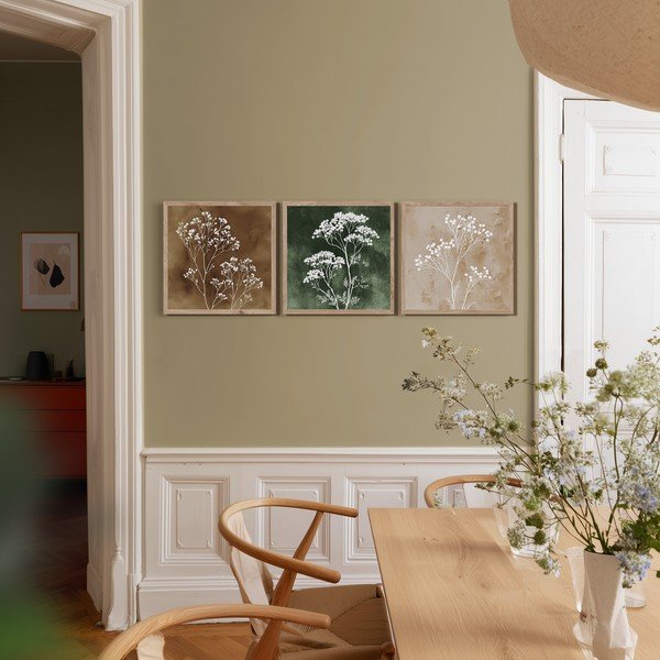 Tablouri 3 buc. 30x30 cm Floral Imprint – Styler-image-1