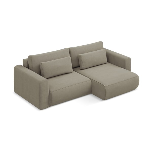 Colțar maro deschis extensibil/cu spațiu de depozitare (cu colț pe partea dreaptă/cu șezlong) Kapua – Makamii-image-2