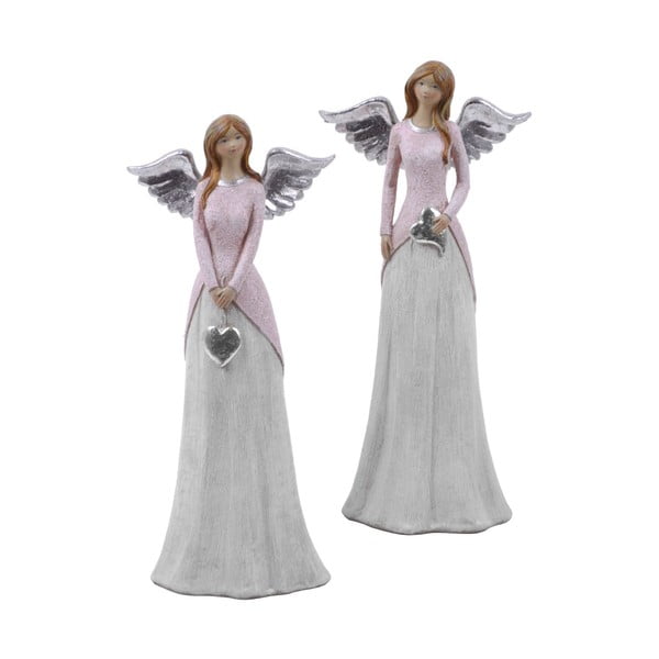 Set 2 decorațiuni în formă de înger Ego Dekor Silver Pink