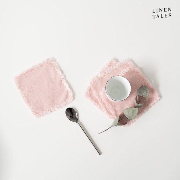 Coasters roz-deschis din țesătură  4 buc. – Linen Tales