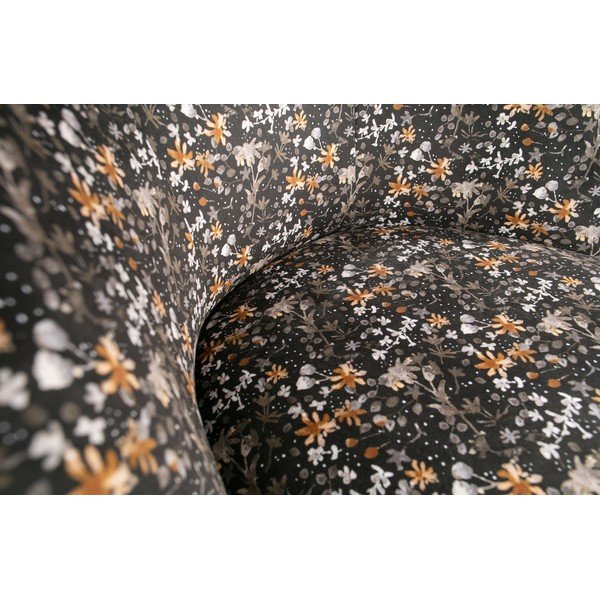 Fotoliu cu motiv floral BePureHome Vogue, negru-image-1