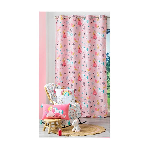 Draperie roz 140x260 cm Princesse Licorne – douceur d'intérieur-image-2