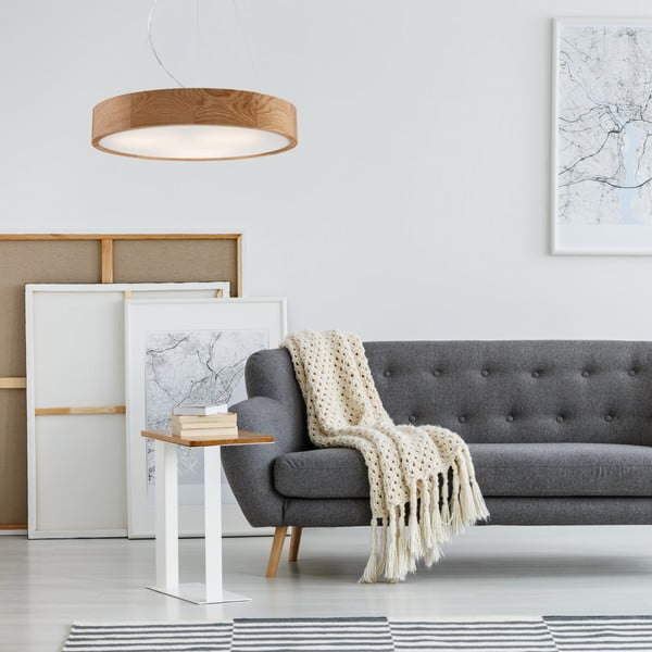 Lustră maro cu abajur din sticlă ø 47 cm Eveline – LAMKUR-image-2