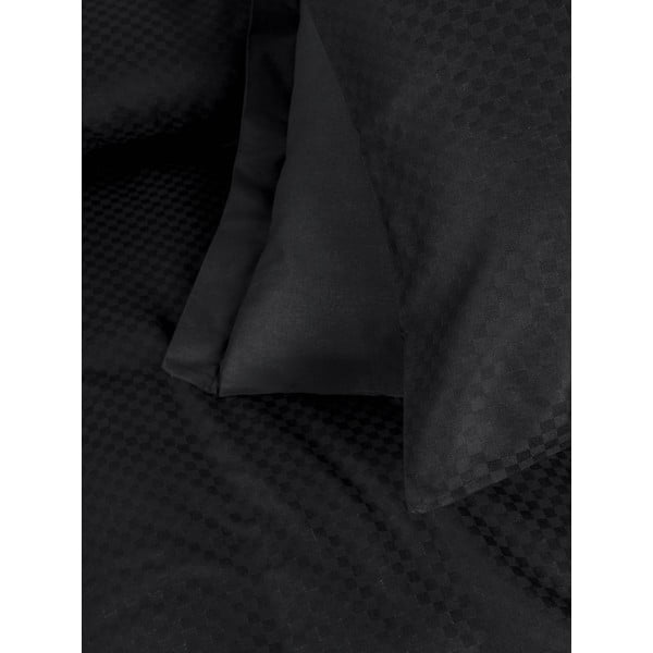 Lenjerie de pat neagră din bumbac ranforcé pentru pat dublu, extinsă 240x220 cm Checkered – Mila Home Luxury-image-3
