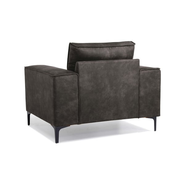 Fotoliu negru/gri   din imitație de piele Copenhagen - Scandic-image-3