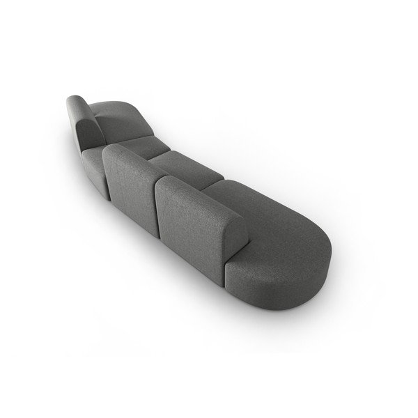 Canapea gri cu tapițerie din chenille cu colț pe partea dreaptă 428 cm Paolo – Milo Casa-image-3