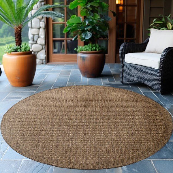 Covor pentru exterior și interior în culoare naturală rotund ø 160 cm Giza 1410 – Ayyildiz Carpets-image-1