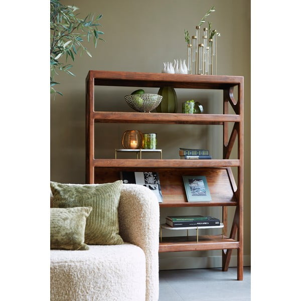 Bibliotecă maro din lemn  de acacia 120x160 cm Yuki – Light & Living-image-2