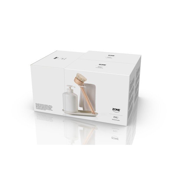 Suport pentru accesorii de spălat vase alb din plastic și gresie Inu – Zone-image-4