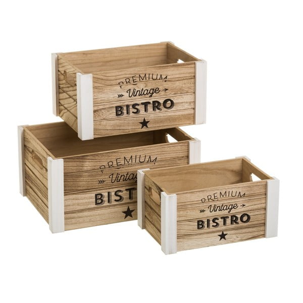 Cutii de depozitare 3 buc. din lemn decorative – Casa Selección
