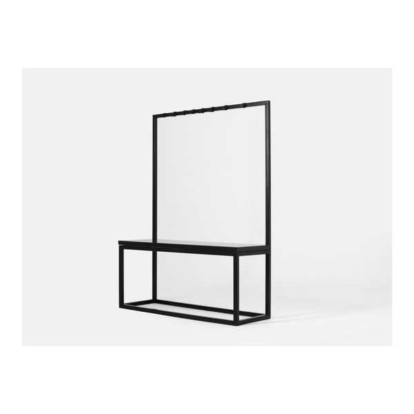 Cuier cu etajeră CustomForm Next, lățime 120 cm, negru-image-3