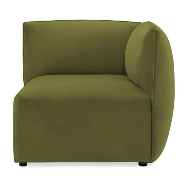 Modul colț dreapta pentru canapea Vivonita Velvet Cube, verde măsliniu
