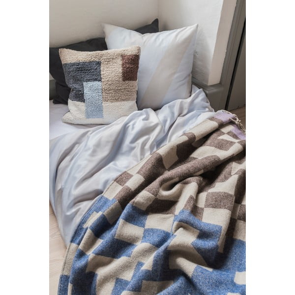 Lenjerie de pat gri deschis/bej din bumbac satinat pentru pat dublu/extinsă 200x220 cm Diagonal – Mette Ditmer Denmark-image-3