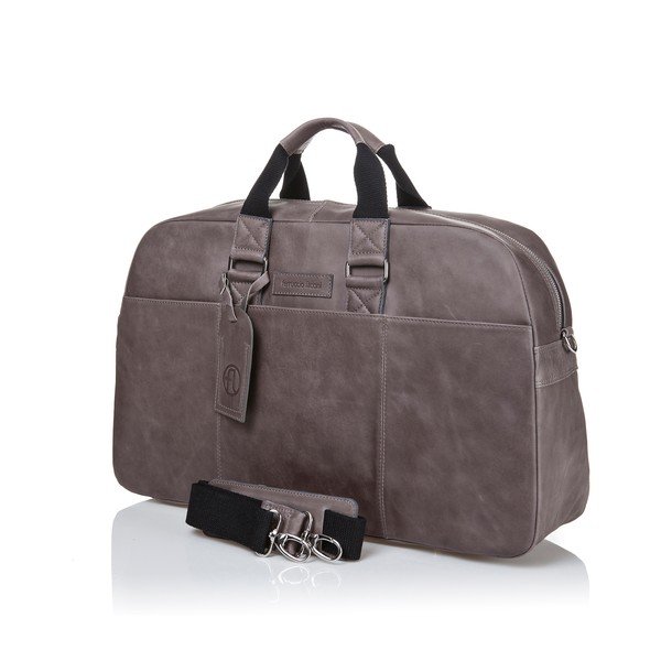 Geantă de călătorie din piele Ferruccio Laconi Traveler, gri-maroniu-image-2