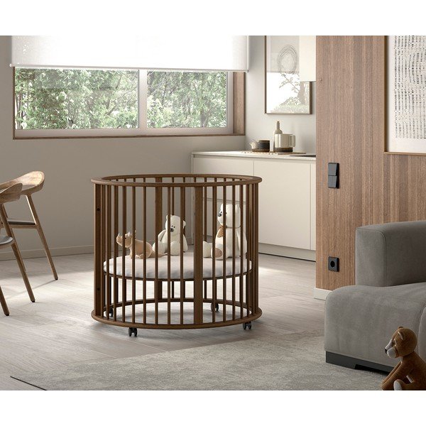 Țarc pentru copii maro din lemn de fag 90x90 cm Dino – Vipack-image-1