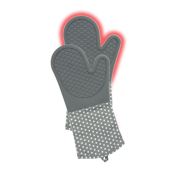 Set 2 mănuși din silicon bucătărie Wenko Oven Grey, gri-image-3