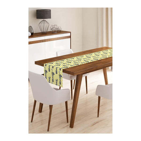 Napron din microfibră pentru masă Minimalist Cushion Covers Flamengo with Pineapple, 45 x 145 cm