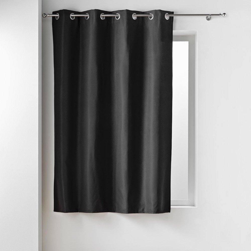 Draperie neagră termoizolantă/dimout (semi-opacă) din microfibră 135x180 cm Micropolar – douceur d'intérieur