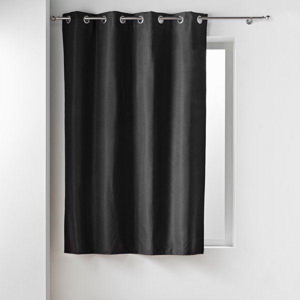 Draperie neagră termoizolantă/dimout (semi-opacă) din microfibră 135x180 cm Micropolar – douceur d'intérieur