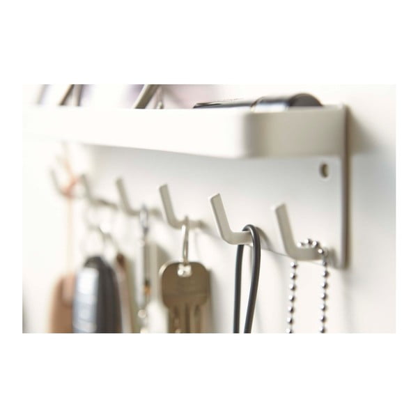 Cuier pentru chei cu raft YAMAZAKI Smart, alb-image-2