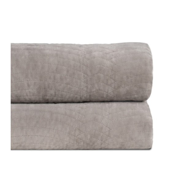 Cuvertură gri matlasată din catifea 230x260 cm – Ixia