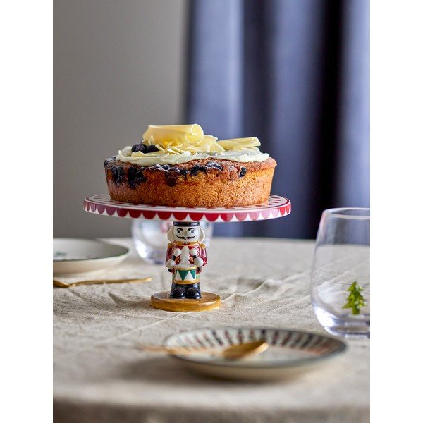 Platou pentru prăjituri din gresie ceramică  cu model de Crăciun Jolly – Bloomingville-image-1