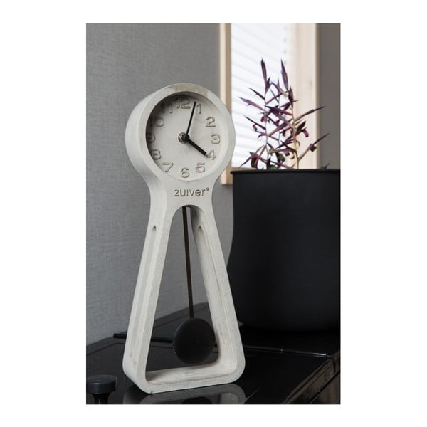 Ceas de masă din beton Zuiver Pendulum, gri-image-2