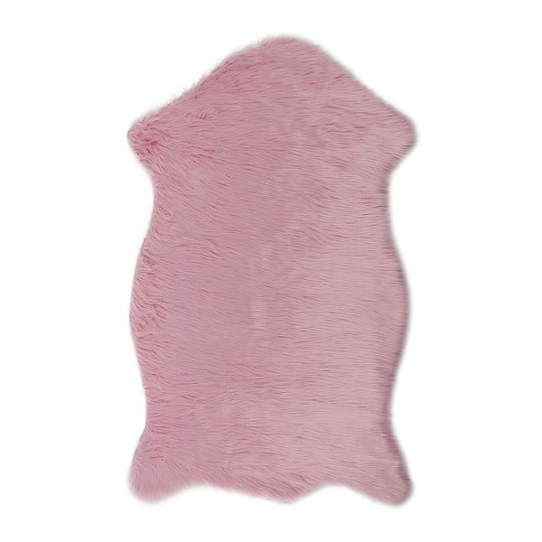 Covor din blană artificială Dione, 100 x 75 cm, roz