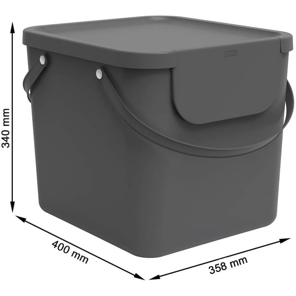 Coș de gunoi pentru deșeuri  sortate din plastic reciclat 40 l Albula - Rotho-image-4