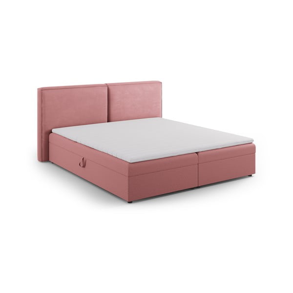 Pat boxspring roz cu spațiu de depozitare 160x200 cm Arendal – Cosmopolitan Design