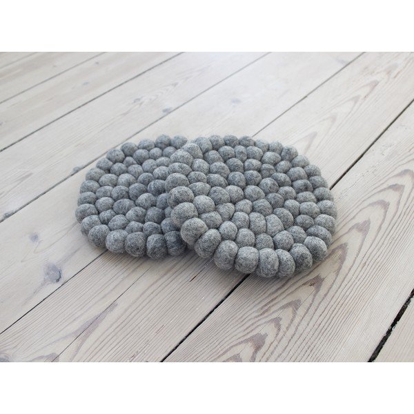 Suport pahar, cu bile din lână Wooldot Ball Coaster, ⌀ 20 cm, gri oțel