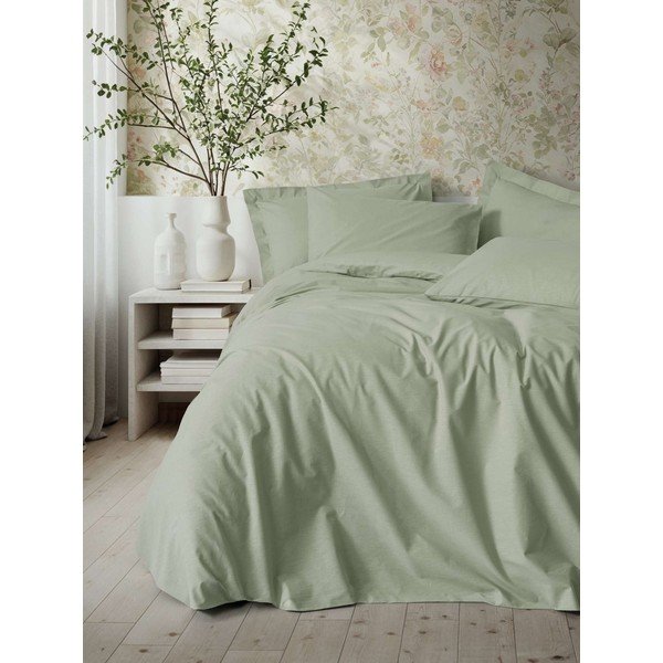 Lenjerie de pat verde salvie pentru pat de o persoană 200x140 cm Plain  – Mijolnir-image-2