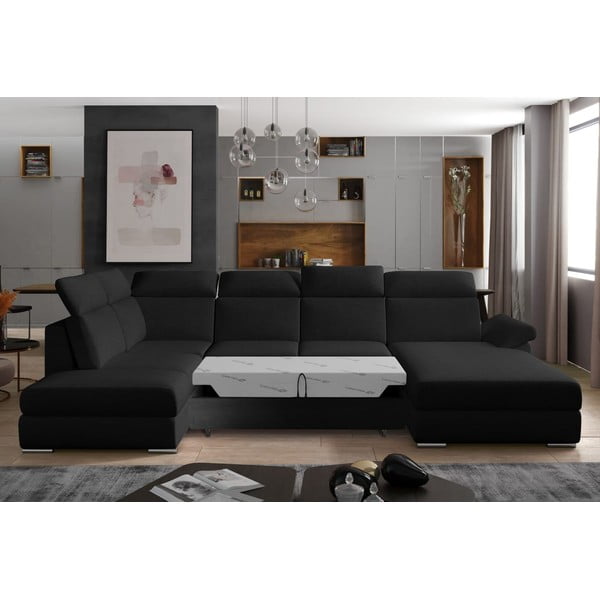 Colțar negru extensibil (cu colț pe partea stângă/în formă de "U") Evanell – ELTAP-image-2