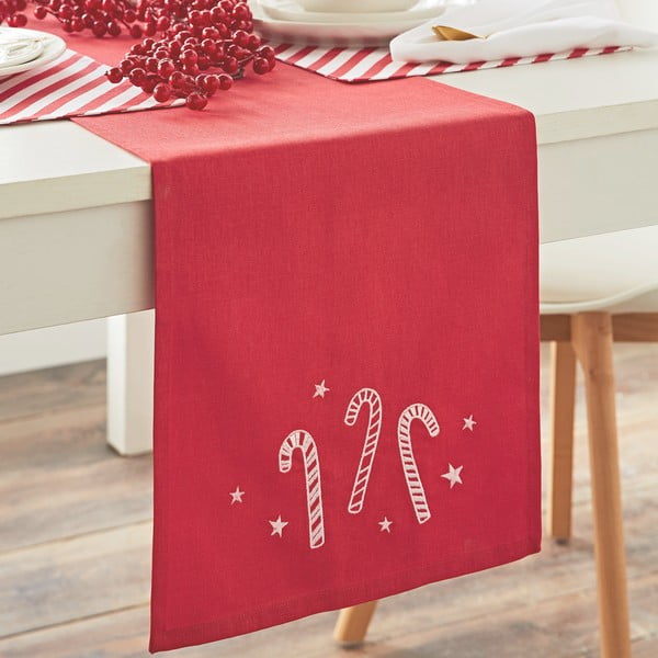 Napron de masă din bumbac 32x220 cm  cu model de Crăciun Candy Cane – Catherine Lansfield
