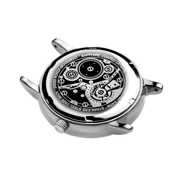 Ceas bărbătesc cu curea din piele naturală Walter Bach Marrio, negru-image-2