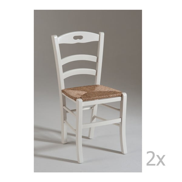 Set 2 scaune de lemn Castagnetti Venice, alb 