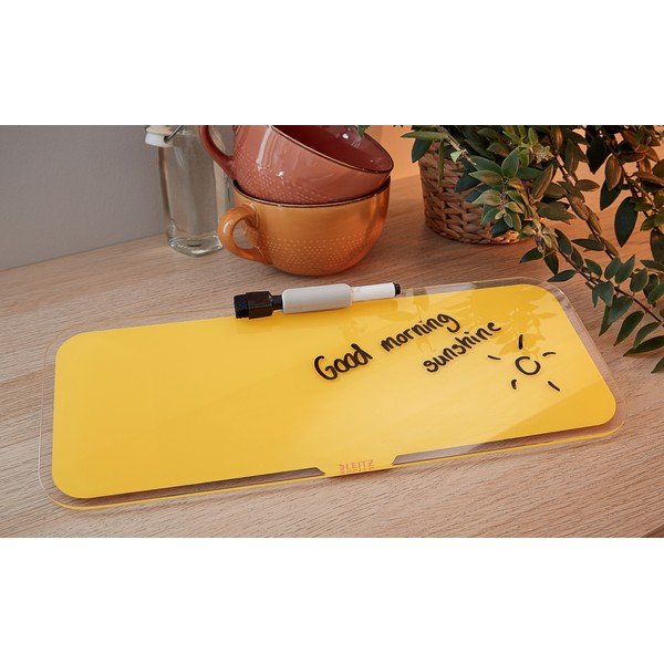 Tablă din sticlă pentru notițe Leitz Cosy, galben-image-3